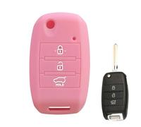 Funda para Llave de Coche Silicona TPU para KIA Sportage Cerato Optima K5 Rio H Line Carens Rondo Ceed Picanto K2 Soul Sorento Porta llaveros-Pink