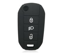 Funda para Llave de Coche Silicona TPU para Peugeot 3008 208 308 RCZ 508 408 2008 407 307 4008 para Citroen Berlingo Porta llaveros-Black