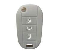 Funda para Llave de Coche Silicona TPU para Peugeot 3008 208 308 RCZ 508 408 2008 407 307 4008 para Citroen Berlingo Porta llaveros-Grey
