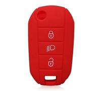 Funda para Llave de Coche Silicona TPU para Peugeot 3008 208 308 RCZ 508 408 2008 407 307 4008 para Citroen Berlingo Porta llaveros-Red