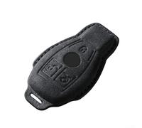 Funda para llave Mercedes para Benz de piel de ante para modelos A B C E CLA CLS GLC GLE GL GLS GLK G Class M R Class SL SLK S Class Vito GT con protección de botón (negro)