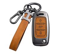 Funda para llavero de coche con cordón de cuero para VW Volkswagen, aleación de zinc, funda protectora para llave de coche para Tiguan Passat Golf 4 5 6 Polo Beetle Jetta Touran Eos Scirocco