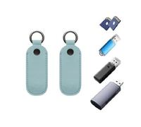 Funda para Llavero para Unidad Flash USB, 2 Fundas de Almacenamiento USB, Bolsa de Piel sintética, Funda Protectora portátil para de Datos pequeños, Estudiantes, Profesores y Trabajadores para