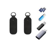 Funda para Llavero para Unidad Flash USB, 2 Fundas de Almacenamiento USB, Bolsa de Piel sintética, Funda Protectora portátil para de Datos pequeños, Estudiantes, Profesores y Trabajadores para
