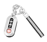 Funda para Llaves de Coche para Fiat 500 500L Punto Panda 3 Botones, Plata