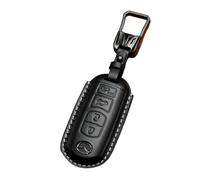 Funda para Llaves de Coche para Mazda 2014-2022, Llavero de Piel Hecho A Mano Funda de Llave de Coche de Piel Auténtica,Black- Type C 4-Button Metal Buckle