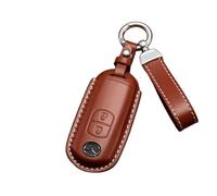 Funda para Llaves de Coche para Mazda CX-30 CX30 2022 2020 2021, Llavero de Piel Hecho A Mano Funda de Llave de Coche de Piel Auténtica, Brown-Type A 2-Button Lanyard