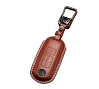 Funda para Llaves de Coche para Mazda3 2013-2019, Llavero de Piel Hecho A Mano Funda de Llave de Coche de Piel Auténtica, Brown- Type B 3-Button Metal Buckle