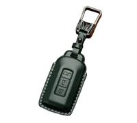 Funda para Llaves de Coche para Mitsubishi Colt Z30 2004-2012, Llavero de Piel Hecho A Mano Funda de Llave de Coche de Piel Auténtica, Emerald- Metal Buckle Style