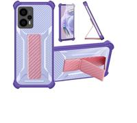 Funda para Logicom LUMA Funda Carcasa Case Cover [con Protector de Pantalla de Cristal Templado] Híbrida [Soporte Plegable Magnético] [Esmerilado antihuellas] Púrpura