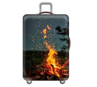 Funda para Maleta con DiseñO GeoméTrico De Llamas,EláStico,AntiarañAzos,ArtíCulos Esenciales De Viaje,Fundas para Equipaje De 18 A 32 Pulgadas, para NiñOs,Adolescentes,Adultos (Color 2,L(25-28inch))