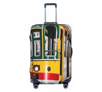 Funda para maleta con estampado de tranvía de Lisboa, adecuada para equipaje de 46 a 82 cm, Black, L