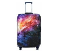 Funda para maleta de viaje con estampado de galaxia en el universo con diseño elástico antiarañazos, Black, L