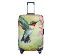 Funda para maleta, diseño de colibrí volando sobre flores, funda de equipaje, funda de viaje, funda antipolvo para maleta, multicolor, S(18"-21" Suitcase)