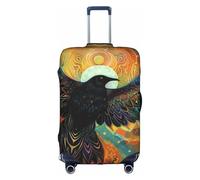 Funda para maleta, diseño de pájaro negro volando en el cielo, funda para equipaje, funda de viaje, funda antipolvo para maleta de 45,7 a 53,3 cm, multicolor, XL(29"-32" Suitcase)