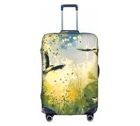 Funda para maleta, diseño de pájaros volando a través del bosque, funda para equipaje, funda de viaje, funda antipolvo para maleta, de 45,7 a 53,3 cm, multicolor, S(18"-21" Suitcase)