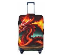 Funda para maleta Dragon King in Fire, fundas de maleta para equipaje, mantiene tu equipaje seguro y elegante, fundas de equipaje para maleta aprobadas por la TSA, Black, XL