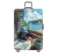 Funda para Maleta,Estampado De Arquitectura Urbana Fundas Protectoras para Maletas De Viaje,para Maletas De 18 A 32 Pulgadas,Lavable Y Resistente Luggage Cover con Cremallera (Color 5,M(22-24inch))