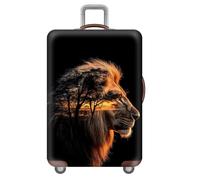 Funda para Maletas De Viaje,Leopardo LeóN TemáTica Animal Funda para Maleta,Gran Elasticidad,AntiarañAzos,para Equipaje De 18-32 Pulgadas,Luggage Cover,NiñOs,Ado,Hombres (León,S(18-21Pulgada))