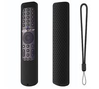 Funda para Mando a Distancia Compatible con Xiaomi Mi TV P1 50 43 P1E Q1 75 Q1E 55 XMRM-19, Mando a Distancia por Voz, Funda Protectora de Silicona antipérdida con cordón (Negro)