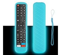 Funda para Mando a Distancia de Silicona Compatible con Hisense EN2BI27H EN2BF27H EN2BB27H EN2X27HS TV Mando a Distancia Cubierta Protectora a Prueba de Choques con Cordón (Azul Fluorescente)