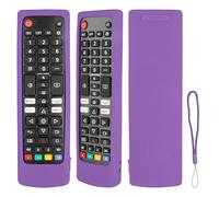 Funda para mando a distancia de silicona compatible con LG AKB74915324 AKB76037605 AKB76040301 AKB74915346 AKB75375608 TV mando a distancia cubierta protectora antigolpes con un cordón (violeta)