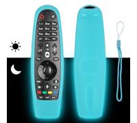 Funda para Mando a Distancia de Silicona Compatible con LG AKB75855501 AN-MR20GA AN-MR650A AN-MR600 AN-MR18BA Mando a Distancia Cubierta Protectora a Prueba de Choques con Cordón (Azul Fluorescente)