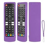Funda para Mando a Distancia de Silicona Compatible con LG AKB76037605 AKB75675301 AKB74915346 AKB75095308 TV Mando a Distancia Cubierta Protectora a Prueba de Choques con Cordón (Morado)