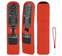 Funda para Mando a Distancia de Silicona Compatible con LG AN-MR21GA AN-MR21GC MR22GA MR22GN MR23GA MR24GA TV Magia Mando a Distancia Cubierta Protectora antigolpes con un cordón (Rojo)
