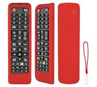 Funda para Mando a Distancia de Silicona Compatible con Samsung BN5901175N BN5901268D BN5901175Q BN5901175P BN5901189A TV Mando a Distancia Cubierta Protectora antigolpes con un cordón Rojo