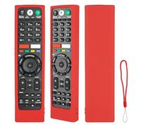 Funda para Mando a Distancia de Silicona Compatible con Sony RMF-TX310E RMF-TX200E RMT-TX100D RMT-TX102D RMT-TX300E TV Mando a Distancia Cubierta Protectora a Prueba de Choques con Cordón (Rojo)