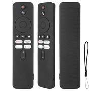 Funda para Mando a Distancia de Silicona Compatible con TV BoxS XMRM-M8 XMRM-M3 TV Voz Mando a Distancia Cubierta Protectora a Prueba de Choques con Cordón (Negro)