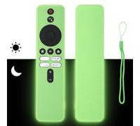 Funda para Mando a Distancia de Silicona Compatible con TV BoxS XMRM-M8 XMRM-M3 TV Voz Mando a Distancia Cubierta Protectora a Prueba de Choques con Cordón (Verde Fluorescente)