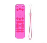 Funda para mando a distancia que brilla en la oscuridad para 4K Plus Pro, funda de silicona suave a prueba de golpes con cordón (rojo rosa)