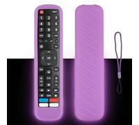 Funda para Mando a Distancia Silicona Compatible con Hisense EN2BI27H EN2BF27H EN2BB27H EN2X27HS EN2D27 TV Mando a Distancia Cubierta Protectora a Prueba de Choques con Cordón (Violeta Fluorescente)