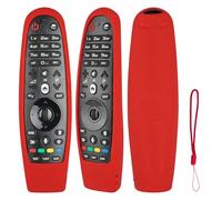 Funda para Mando a Distancia Silicona Compatible con LG AKB75855501 AN-MR20GA AN-MR650A AKB75075301 AN-MR600 AN-MR650 AN-MR18BA TV Mando a Distancia Cubierta Protectora antigolpes con un cordón Rojo