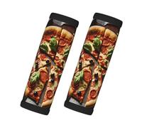 Funda para manija de equipaje de pizza y pepperoni 3D, cubierta de mango de moda, manija de puerta, identificador para bolsa de viaje