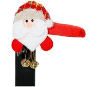 Funda para manija de puerta de Navidad en tela suave con dibujos animados de Papá Noel y campana, decoración festiva roja para proteger las asas y añadir encanto estacional, adecuada para pomos de