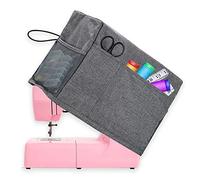 Funda para máquina de coser de 1/2 piezas, funda acolchada de poliéster, bolsillos esenciales, funda plegable para máquina de sastre con bolsillos, funda estándar Casing, gris, gris, 46 x 24 x