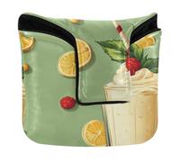 Funda para mazo de golf con cierre magnético, accesorios de golf para hombres y mujeres, piel sintética, impermeable, batido de yogur, estilo Art Deco