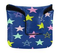 Funda para mazo de golf con cierre magnético, regalos de golf para mazo, cuadrado, impermeable, piel sintética, estrellas coloridas