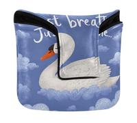 Funda para mazo de golf con cierre magnético Swan Just Breathe Putter Headcover para mazos y funda cuadrada impermeable de piel sintética para palos de golf de práctica