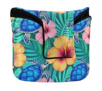 Funda para mazo de putter con cierre magnético, para la mayoría de las marcas, piel sintética, impermeable, tortuga marina tropical y floral