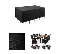 Funda para mesa de jardín al aire libre, 330 x 190 x 90 cm, tela Oxford 420D, impermeable, protector de muebles de jardín, resistente a los rayos UV, mesa de exterior