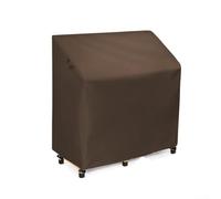 Funda para mesa de jardín construida para condiciones al aire libre, tela Oxford 210D impermeable con sistema de cordón reforzado resistente al viento (café)
