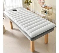 Funda para mesa de masaje con agujero facial, banda elástica y almohadilla de espuma viscoelástica de látex transpirable para uso doméstico, hotel y salón de belleza