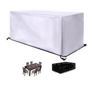 Funda para mesa de patio al aire libre, 400 x 300 x 100 cm, impermeable, tela Oxford 600D, resistente a los rayos UV, rectangular, protector de muebles con correas de bloqueo, múltiples