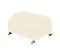 Funda para mesa de picnic de tela Oxford 210D 3 en 1, resistente a la intemperie, con ventilación de malla y gancho para viento, color gris (beige)