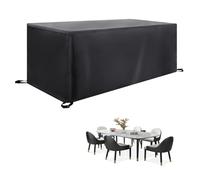 Funda para Mesa Exterior Impermeable 220x150x80cm/LxWxH Negro Funda Muebles Jardin,Impermeable Anti Viento Anti Uv Tejido Oxford Funda Mesa Exterior,Adecuado Para Juego de Muebles Mesa de Jardín