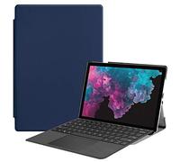 Funda para Microsoft Surface Pro 4 5 6 7 de Lobwerk con Funda Smart Cover de 12,3 Pulgadas con función Atril y función de Encendido y Apagado automático Azul Azul